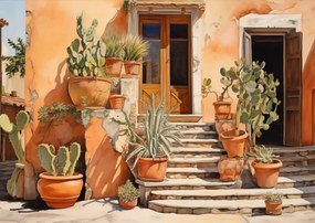 Poszter 84,1x59,4cm Napsütötte Kaktuszsarok