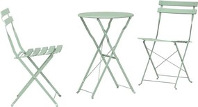 vidaXL Összecsukható Bistro Szett 3 pcs Tengeri hab Acél