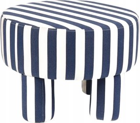 Puff puff zsámoly lábtartó kerek Chiaro kék-fehér 50x50x37 cm Homla