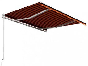 narancssárga és barna kézzel kihúzható napellenző 300 x 250 cm