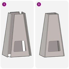 Tűzrakó Fekete 50 x 35 x 100 cm Hidegen hengerelt acél