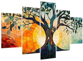 Kép – Mozaik – nap és fa I. (150x105 cm)