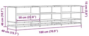 füstös tölgy színű szerelt fa TV-szekrény 180 x 40 x 46 cm