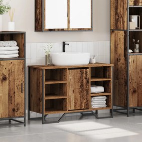 Fürdőszobai Mosdószekrény Régi Fa 91x35x60 cm Felületkezelt Fa