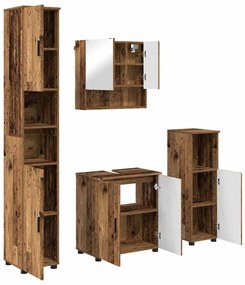 Fürdőszoba bútor szett 4 pcs Régi fa 61 x 35 x 64 cm Faanyag