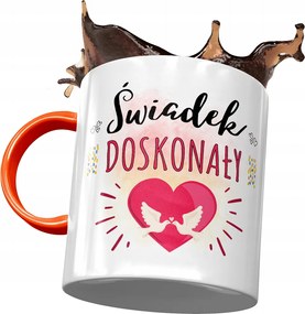 Narancssárga Bögre Vőfély Tanú Ajándék Nyomtatott Fotóval