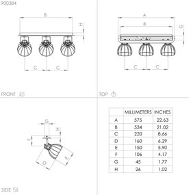 Eglo 900384 -Spotlámpa SAMBATELLO 3xE27/40W/230V