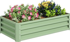 Outsunny Magaságyás Acél, Növényi Ágy Hidegkeret Nyitott Aljú Kerti Ágy Ágyás Zöldségekhez 120x60x30.5 cm Kerthez, Balkonhoz, Teraszhoz, Virágok, Növé