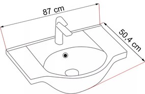 Nerva 85 komplett fürdőszobabútor, Rauna szil
