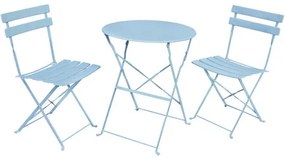 Orion erkélygarnitúra, asztal + 2 szék, kék.