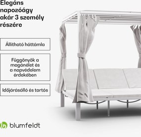 Blumfeldt Eremitage Triple hármas napozóágy, napvédelem, akár 3 fő számára, alumínium váz, időjárásálló