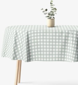 Goldea ovális pamut terítő - zsálya színű kockás 120 x 200 cm