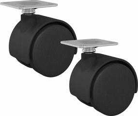 vidaXL Forgó kerék 2 pcs Fekete 39,5 x 39,5 x 37,8 mm Vas és PP