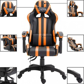 Narancssárga pu gamer szék