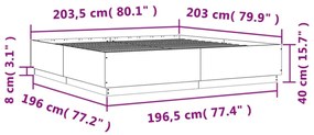 barna tölgyszínű szerelt fa ágykeret 200 x 200 cm