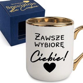 Bögre Elegáns Ajándék Pároknak Mindig Téged választalak! Díszcsomag