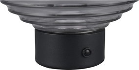 Fekete-szürke LED dimmelhető asztali lámpa üveg búrával (magasság 14,5 cm) Earl – Trio