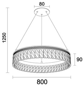 LED fényerőszabályozható kristálycsillár kábelre függesztett THALIA LED/55W/230V 3000-6000K + távirányító