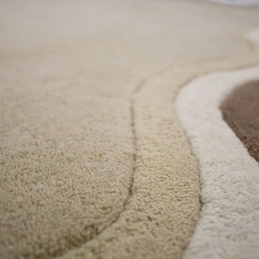 Natúr színű kézi szövésű gyapjú szőnyeg 160x230 cm Leo Scallop – Flair Rugs