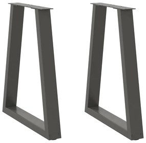2 db antracitszürke, V-alakú acél étkezőasztalláb 60 x (72-73) cm