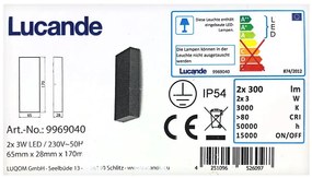 Lucande Lucande - LED Kültéri fali lámpa CORDA 2xLED/3W/230V IP54 LW0264