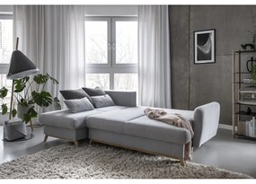 Scandic Lagom világosszürke kinyitható sarokkanapé, bal oldali - Miuform