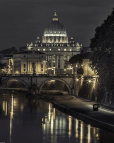 Poszter 40x50cm Kilátás a Basilica di San Pietro-ra a Vatikánban 4, Assaf Frank