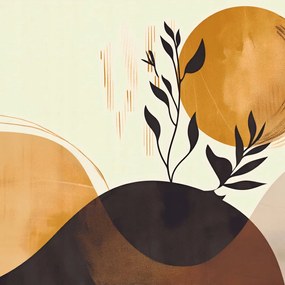 Poszter 100x100cm Arany Nap és Fekete Ág