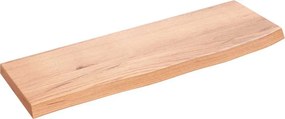 vidaXL világosbarna kezelt tömör tölgyfa fali polc 60x20x2 cm