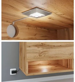 Függesztett TV szekrény Adenuk 140 MDF (fekete + fekete gyapjú) (LED RGB világítással). 1106329