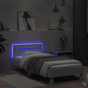 fehér ágykeret fejtámlával és LED-világítással 90 x 200 cm