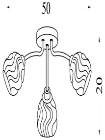 Searchlight 11523-3GO - Felületre szerelhető ASTRAL csillár 3xG9/33W/230V aranyszínű