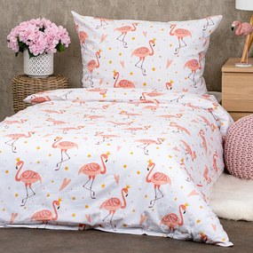 4Home Flamingo gyerek pamut ágyneműhuzat, 140 x 200 vcm, 70 x 90 cm, 140 x 200 cm, 70 x 90 cm