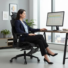 Irodai szék, sötétszürke/fekete, teherbírás 150 kg, VILMER