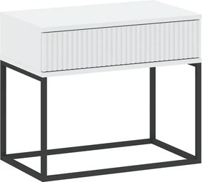 CADRO 1 fiókos éjjeli szekrény, 60 cm, No. 2 vázon, Push-to-open (nyomásra nyíló) | Fehér
