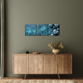 Kép - Szív alakú kövek (órával) (90x30 cm)