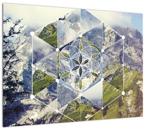 Kép - Geometriai ábra (üvegen) (70x50 cm)