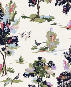 Tapéta Flizelin Színes Növényi Motívum Fák Erdő Bokrok