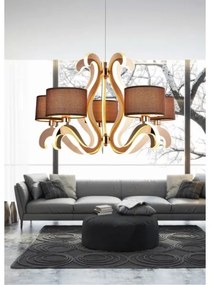 LED Csillár zsinóron AMBROSIA 5xE14/40W/230V + LED/43W réz