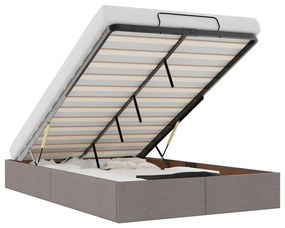 Ottomán tópszínű szövet ágykeret matrac nélkül 120x200 cm