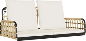 vidaXL polirattan és acél hintapad párnákkal 105 x 58 x 38 cm