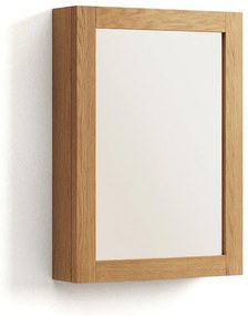 Natúr színű teakfa fali tükrös fürdőszoba szekrény 50x70 cm Plubia – Kave Home