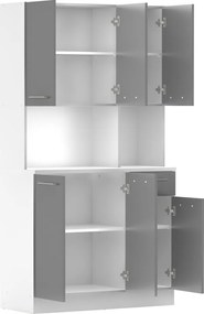 Hatajtós szekrény, fehér/grafit, PELION NEW