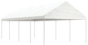 fehér polietilén pavilon tetővel 8,92 x 4,08 x 3,22 m