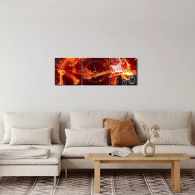 Kép - Zene a lángokban (órával) (90x30 cm)