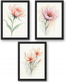 Három darabos poszter szett virágok természet A4-es méret