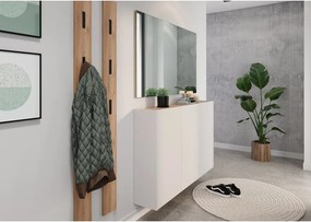 Krémszínű szekrény tölgyfa dekorral 138x87x25 cm Libbiano – Germania