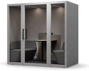 INBOX akusztikai irodai fülke 4 személyes, 2200 × 2200 × 1220 mm
