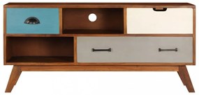3 fiókos tömör akácfa TV-szekrény 110 x 35 x 50 cm