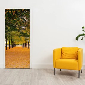 Fotótapéta ajtóra - őszi fák sikátora (95x205cm)